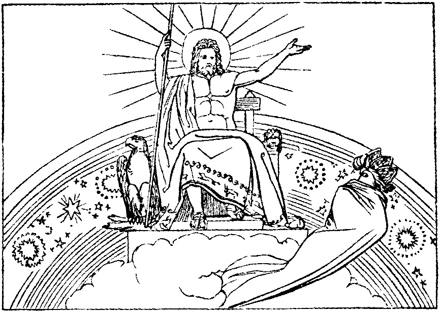 JUPITER SENDING THE EVIL DREAM TO AGAMEMNON. Illustration: JUPITER SENDING THE EVIL DREAM TO AGAMEMNON.