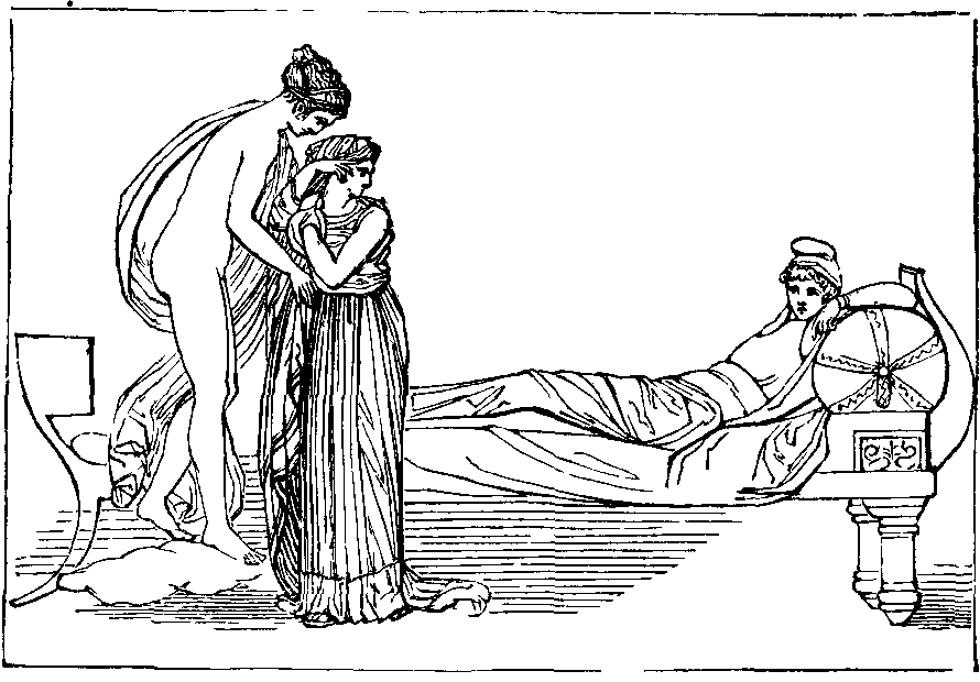 VENUS PRESENTING HELEN TO PARIS. Illustration: VENUS PRESENTING HELEN TO PARIS.