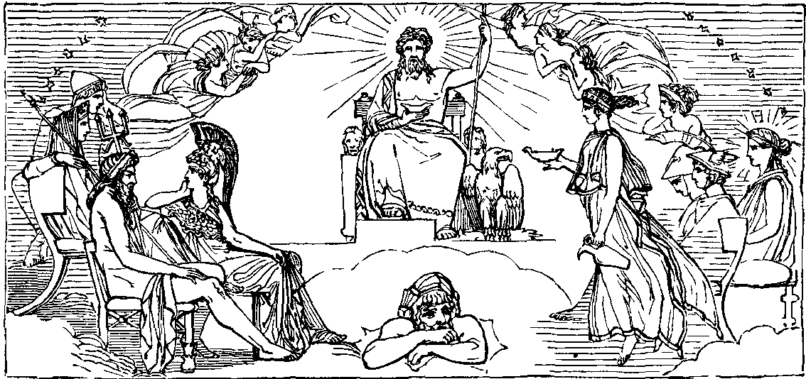 THE COUNCIL OF THE GODS. Illustration: THE COUNCIL OF THE GODS.