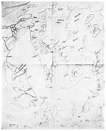 Sketch map of the lake district by Rizal.
