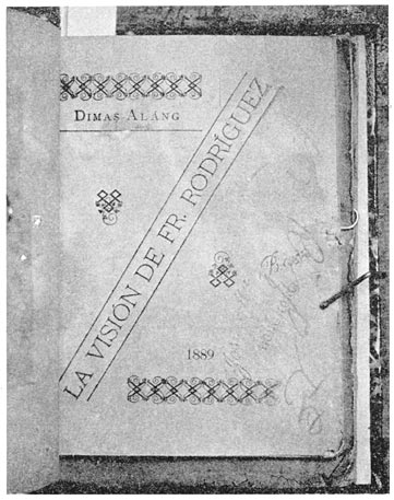 A pamphlet bearing Rizal’s symbolic name in Masonry, “Dimas Alang.”