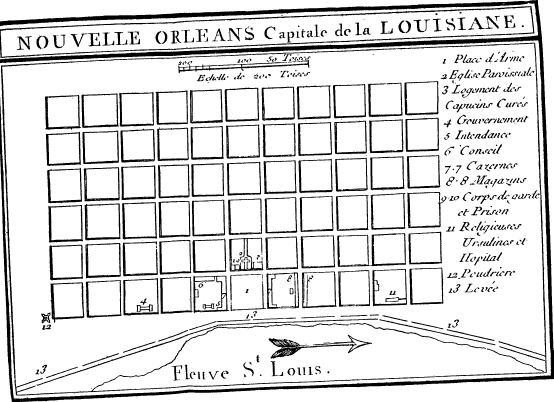 Plan of New Orleans, 1720 (on p. 50)