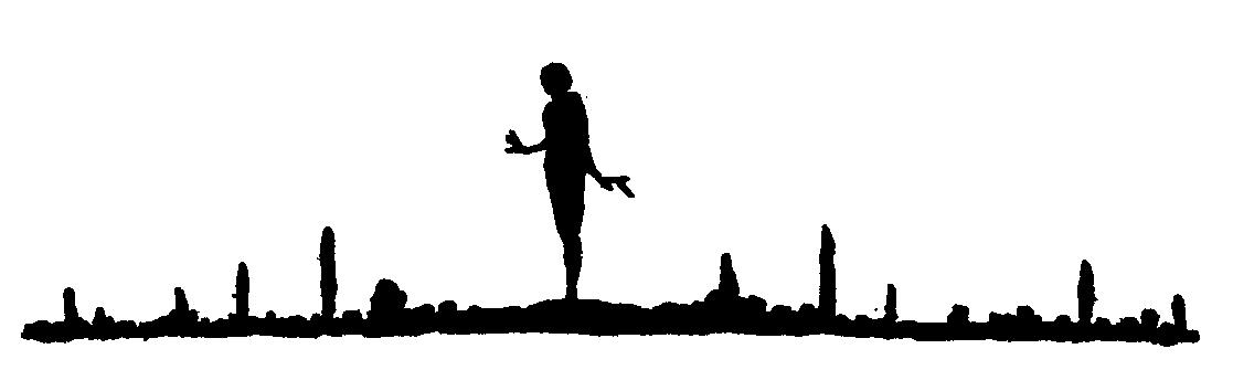 Pensive figure silhouetted