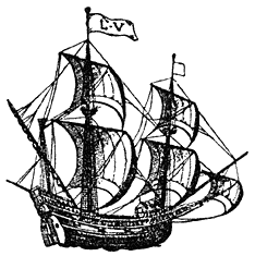 Logo met zeilschip.