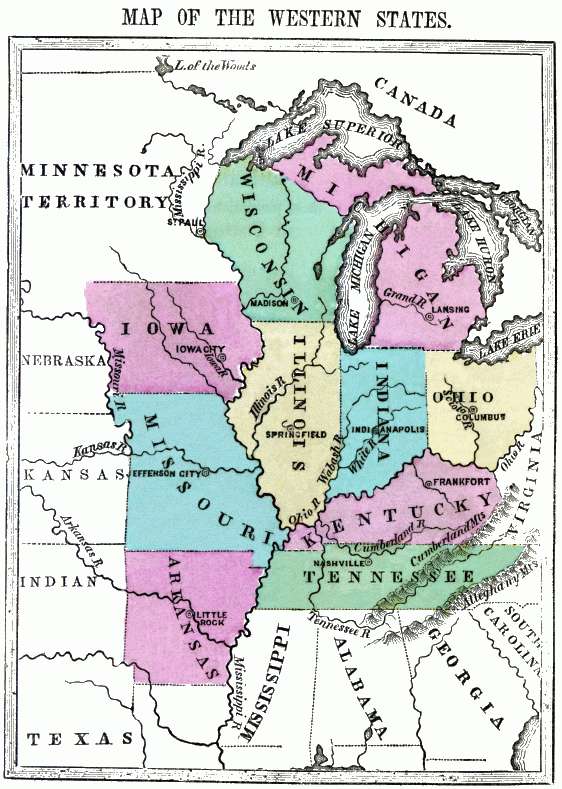 Flat map of the Western United States.