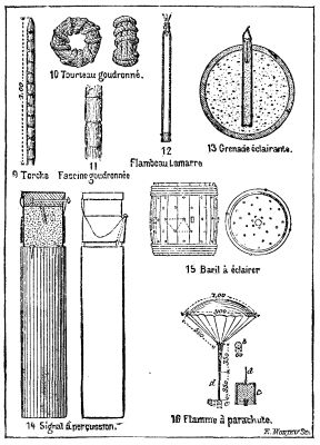  FIGS. 9 TO 16.—VARIOUS PYROTECHNIC DEVICES.