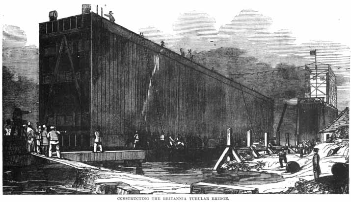 Constructing the Britannia Tubular Bridge.