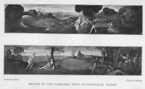 FRONTS OF TWO CASSONES, WITH MYTHOLOGICAL SCENES