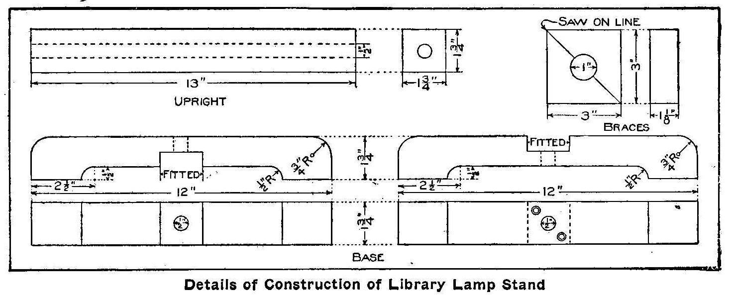 Details of Construction of Library Lamp Stand 