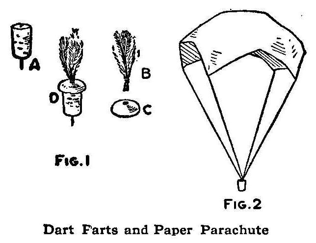 Dart Parts and Paper Parachute