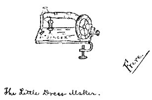 Hand-drawn "SINGER" sewing
machine.