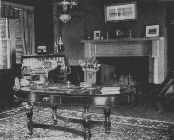 A CORNER IN MR. STOCKTON'S STUDY AT CLAYMONT. Showing the
desk at which all his later books were written.