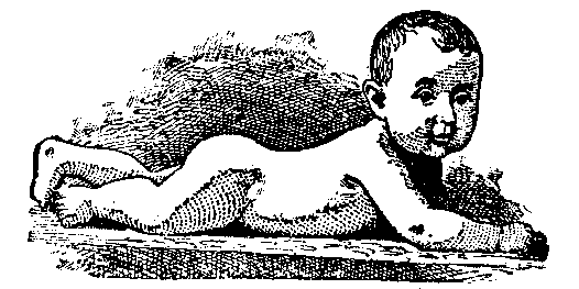 Line Drawing of a Naked Infant
