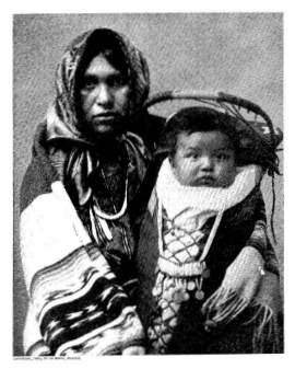 COPYRIGHT, 1903, BY LA ROCHE, SEATTLE. A MADONNA OF THE WILD. A Takima mother, with papoose