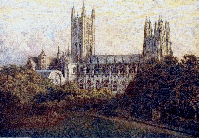 CANTERBURY CATHEDRAL FROM THE NORTH WEST.