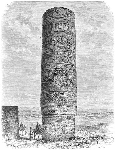 Minaret uit den tijd der Ghazneviden.