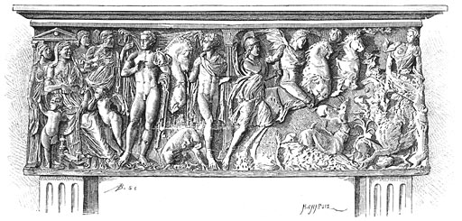 De sarkophaag van Phaedra en Hippolytus.