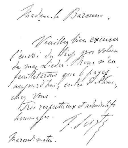 NOTE FROM F. LISZT