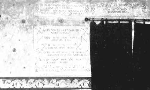 INSCRIPTIONS IN ONE OF THE ROOMS AT AALHOLM, BEARING THE DATE 1585.
