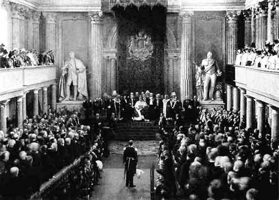 THE RIKSDAG OF SWEDEN. From a photograph showing the opening of the Riksdag at Stockholm, January, 1897.