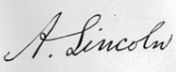Signature: A. Lincoln