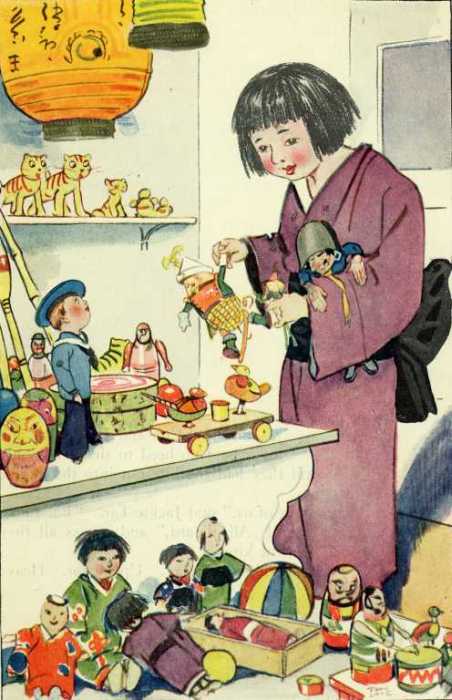 Japanese Girl With Dolls