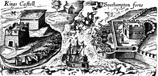 Entrance to Castle Harbor, between Castle and Southhampton Islands. (Fac-simile re-production of Smith's engraving, 1614.)
