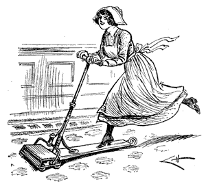 THE COMBINATION SCOOTER AND CARPET SWEEPER.