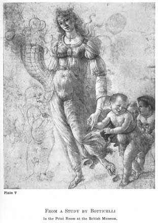 Plate V. FROM A STUDY BY BOTTICELLI In the Print Room at the British Museum.