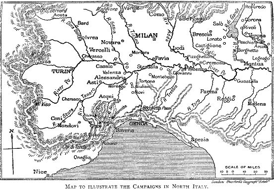 MAP TO ILLUSTRATE THE CAMPAIGNS IN NORTH ITALY