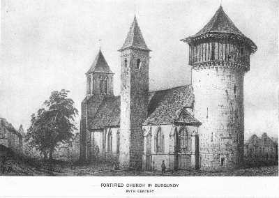 A FORTIFIED CHURCH IN BURGUNDY - XVth Century