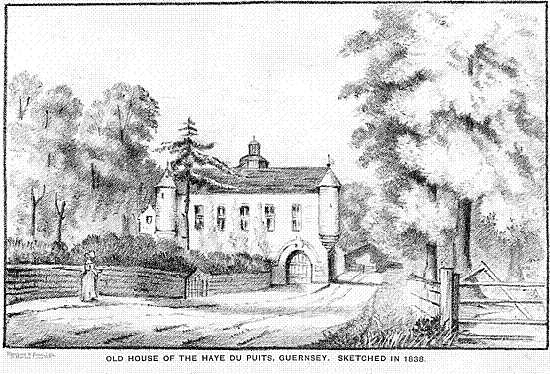 Old House of the Haye du Puits, Guernsey. Sketched in 1838