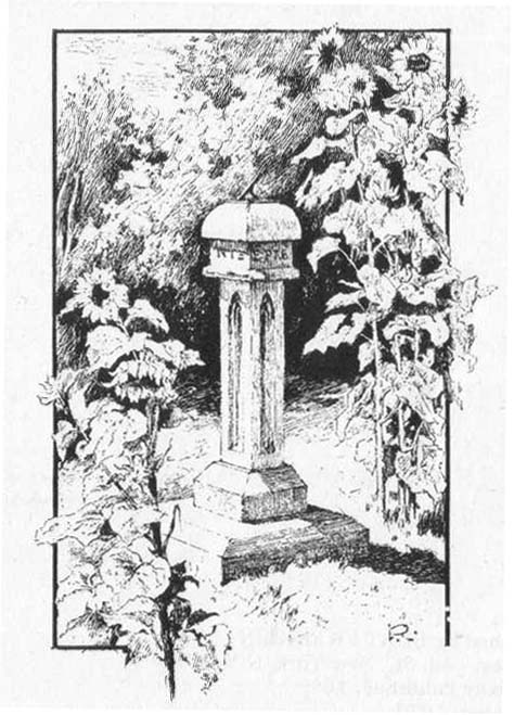 "The Dial-Stone" in the Garden, from drawing made at Abbotsford by GEORGE REID, R.S.A.