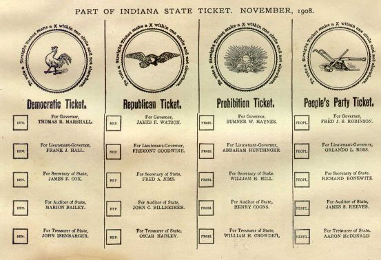 Third form of ballot type: Indiana State Ballot.
