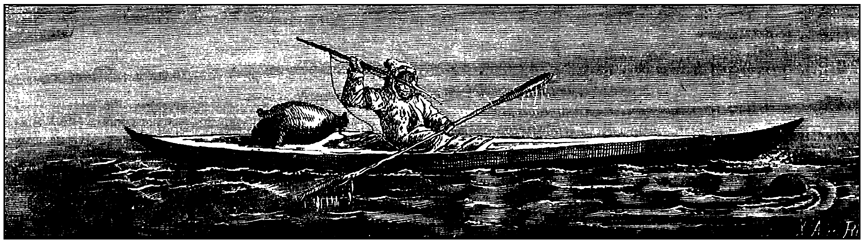 An Eskimo in his Kayak.