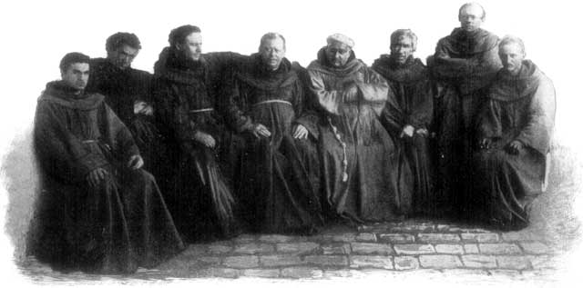 GROUP OF FRANCISCAN FRIARS.