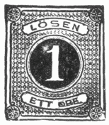 Stamp, "Lösen", 1 øre