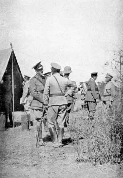 General Botha and his brilliant Chief of Staff, Colonel J.F. Collier, meet Von Franke at 500 Kilometres