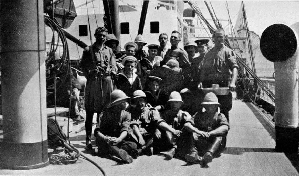 Brothers in Arms. The British Navy and Botha's Bodyguard fraternised aboard. Many of the latter are, of course, pure South African