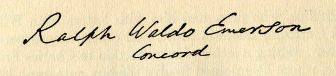 Ralph Waldo Emerson's second signature