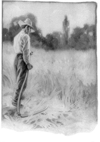 Cowboy standing in a field
