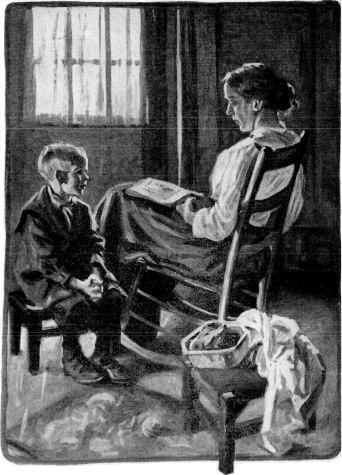 Woman reading to a boy