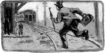 Man running after a train