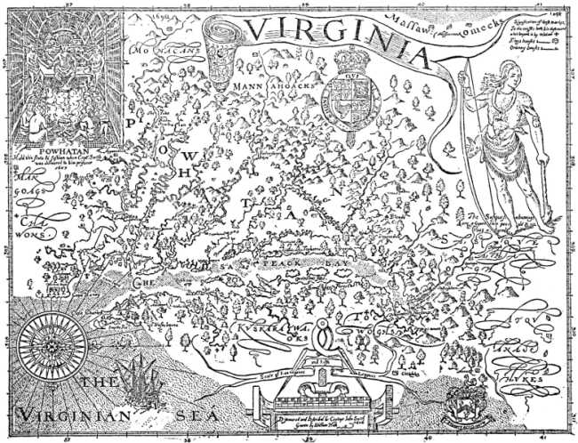 VIRGINIA IN 1606—FROM CAPTAIN JOHN SMITH'S MAP