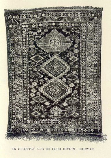 An oriental rug of good design: Shirvan.