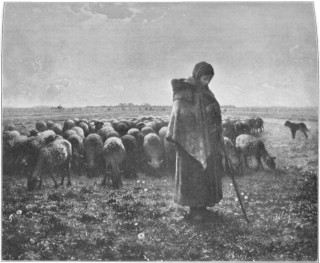 Plate 9.—Millet. "The Shepherdess." In the Chauchard collection, Louvre.