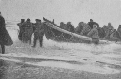 THE SKAGEN LIFEBOAT BRINGING TO SHORE THE PRISONERS FROM THE IGOTZ MENDI.