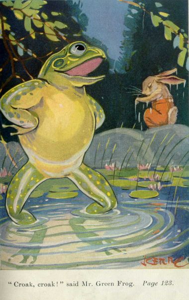 "Croak, croak!" said Mr. Green Frog.