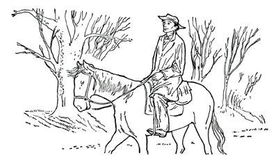 Abe on horseback.