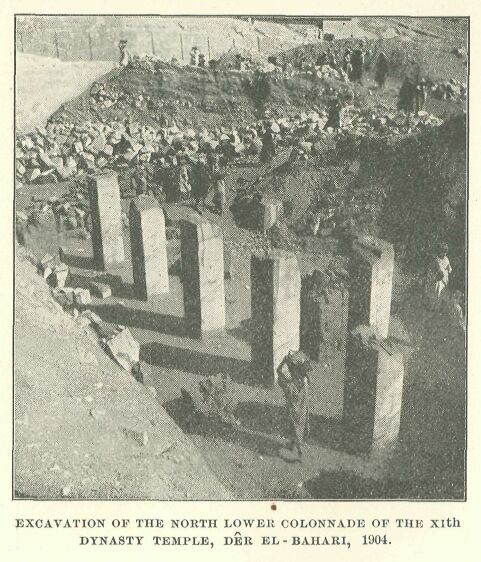 326.jpg Excavation of the North Lower Colonnade Of The
Xith Dynasty Temple, Der El-bahari, 1904. 
